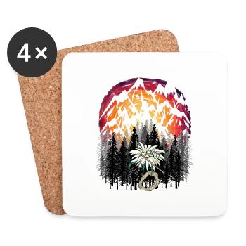 Mountains Mountaineering Extreme Sports Holiday Alps - Coasters (set of 4) - white - Front