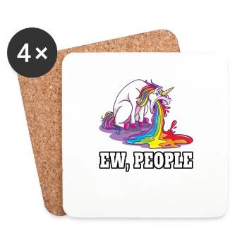 Ew People Licorne - Dessous de verre (lot de 4) - blanc - Devant