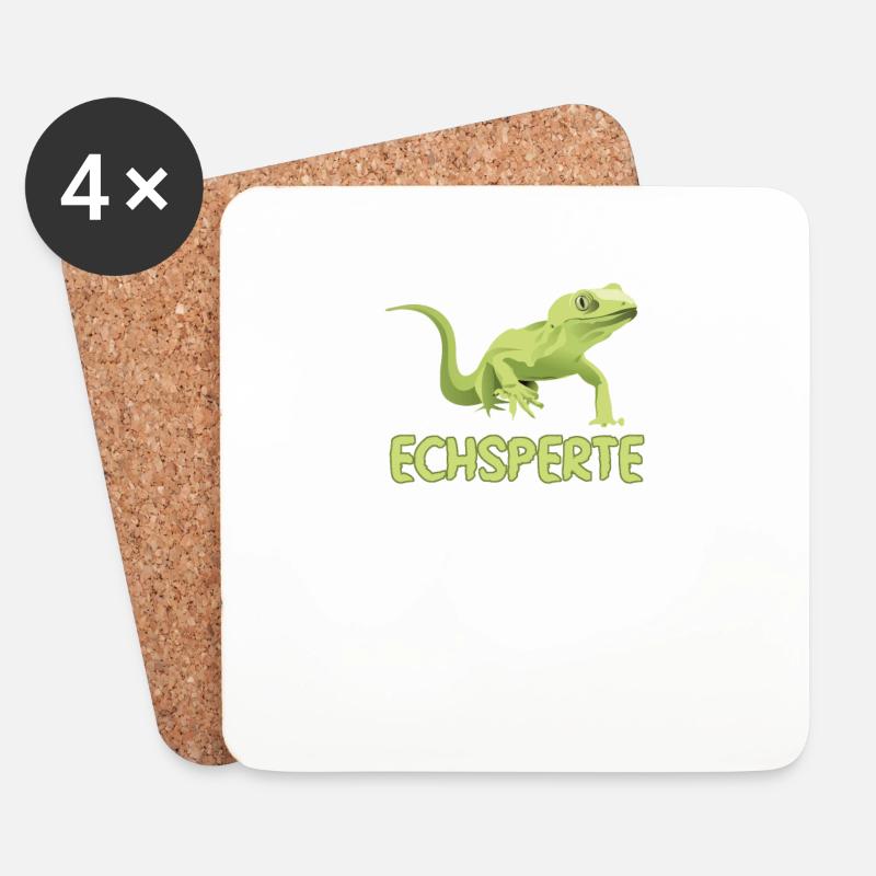 Echsperte Echse Experte Gecko Reptil - Untersetzer (4er-Set) - Weiß
