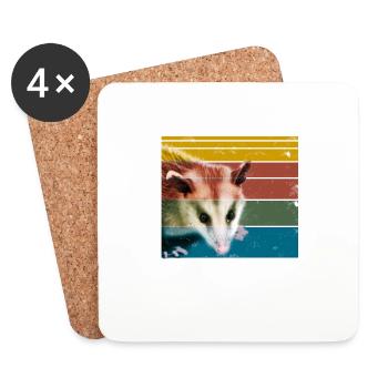 Eat Trash Opossum Tiere Geschenk - Untersetzer (4er-Set) - Weiß - Vorne