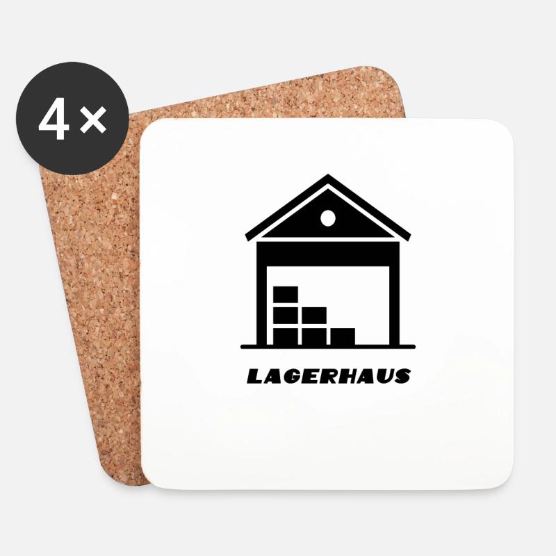 Lustiges Lagerhaus Geschenk - Untersetzer (4er-Set) - Weiß