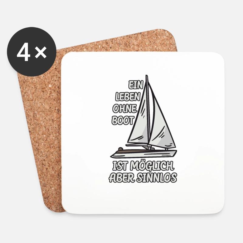 Ein Leben Ohne Boot Yacht Segeln - Untersetzer (4er-Set) - Weiß