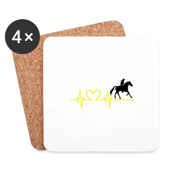 Les chevaux EKG adorent - Dessous de verre (lot de 4) - blanc - Devant