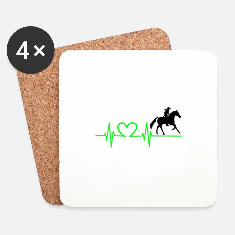 Pferde EKG Pferde Liebe - Untersetzer (4er-Set) - Weiß