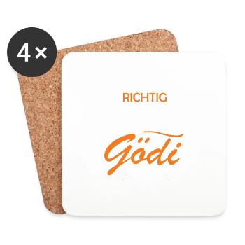 Gödi Firmgödi Taufgödi Göd Geschenkidee - Untersetzer (4er-Set) - Weiß - Vorne