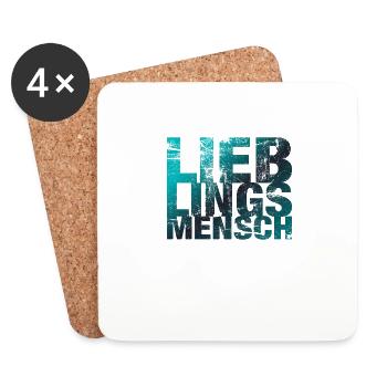 Lieblingsmensch Geschenkidee Geburtstag Geschenk - Untersetzer (4er-Set) - Weiß - Vorne