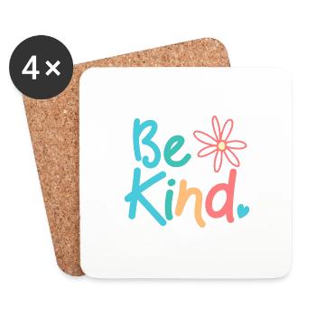 Cute Anti Bullying Kindness Be Kind Gift - Coasters (set of 4) - white - Front