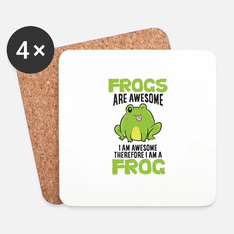Ich Bin Ein Frosch - Untersetzer (4er-Set) - Weiß