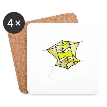 Multicellulaire Drachen - Untersetzer (4er-Set) - Weiß - Vorne