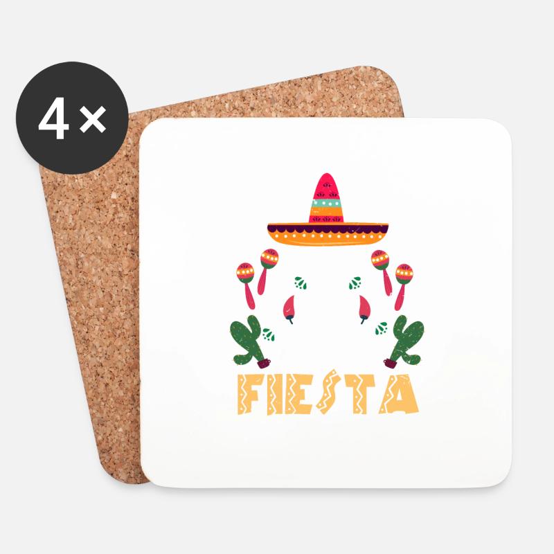 Junggesellinnenabschied Final Fiesta Gruppenshirt - Untersetzer (4er-Set) - Weiß