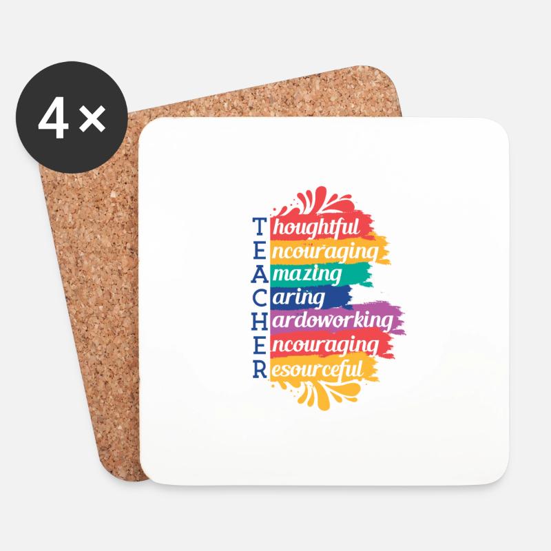 Teacher Desing - Untersetzer (4er-Set) - Weiß