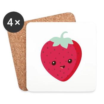 Strawberry - Coasters (set of 4) - white - Front
