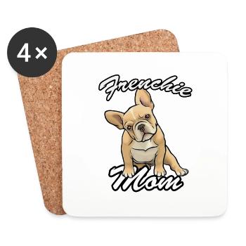 frenchie maman fauve - Dessous de verre (lot de 4) - blanc - Devant