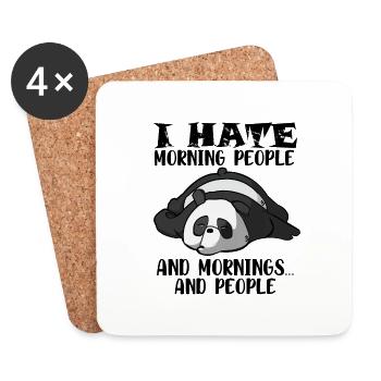 Panda i hate people i hate morning morning grouch - Coasters (set of 4) - white - Front