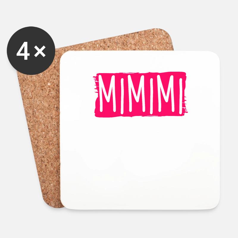 Lustige Sprüche mimimi - Untersetzer (4er-Set) - Weiß