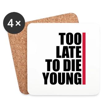 Die Young Text - Untersetzer (4er-Set) - Weiß - Vorne