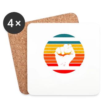 keep the immigrants deport the racists - Coasters (set of 4) - white - Front