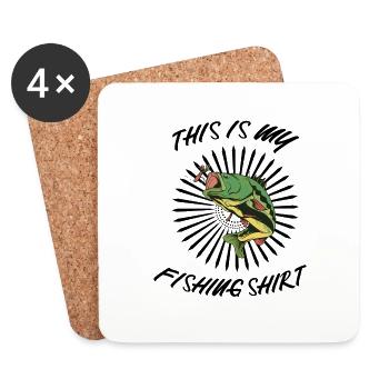C'est ma chemise de pêche - Dessous de verre (lot de 4) - blanc - Devant