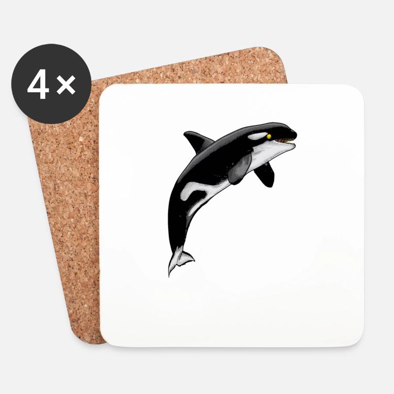 Orca Killerwal Walart Meeressäuger Meeresbewohner - Untersetzer (4er-Set) - Weiß