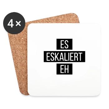 ES ESKALIERT EH ESKALATION PARTY SAUFEN TRINKEN - Untersetzer (4er-Set) - Weiß - Vorne