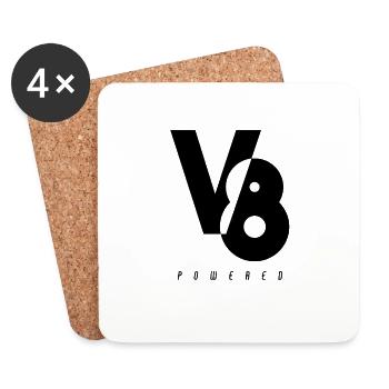 Ventilateur de SUV de ramassage de voiture de muscle de moteur de V8 - Dessous de verre (lot de 4) - blanc - Devant