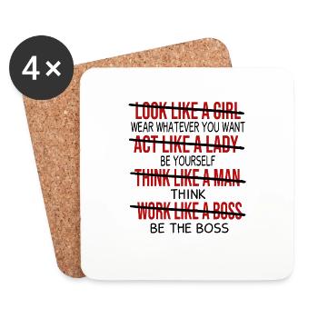 Feminist Feminism Feminist Gift - Coasters (set of 4) - white - Front