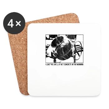 J'adore l'odeur du béton mouillé le matin - Dessous de verre (lot de 4) - blanc - Devant
