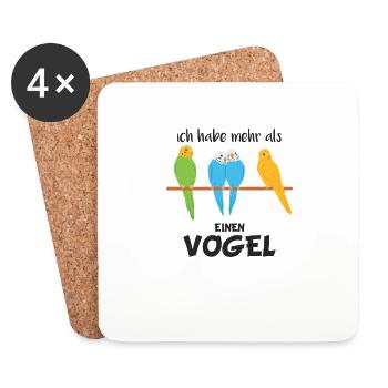 witziges Vogel Wellensittich Geschenk - Untersetzer (4er-Set) - Weiß - Vorne