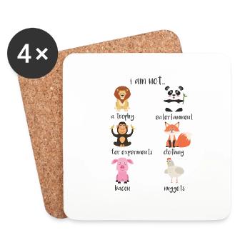 Tierschutz Vegetarier Veganer Geschenk - Untersetzer (4er-Set) - Weiß - Vorne