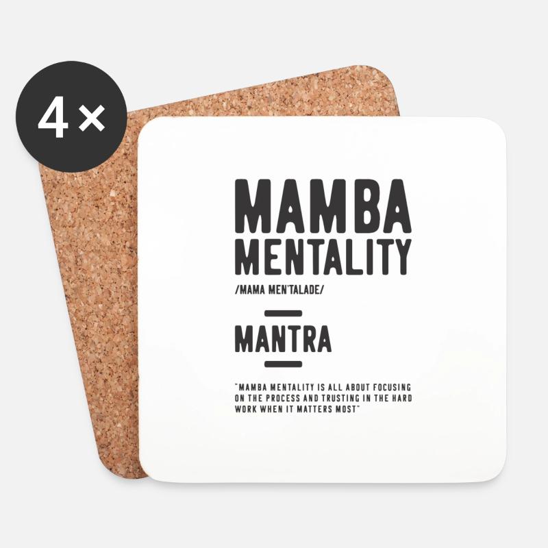 Mamba Mentality Motivational Quote Inspirational - Untersetzer (4er-Set) - Weiß