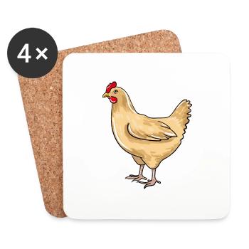 Chicken - Coasters (set of 4) - white - Front