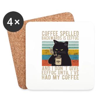 Coffee spelled backwards is Eeffoc Kaffee Morning - Coasters (set of 4) - white - Front