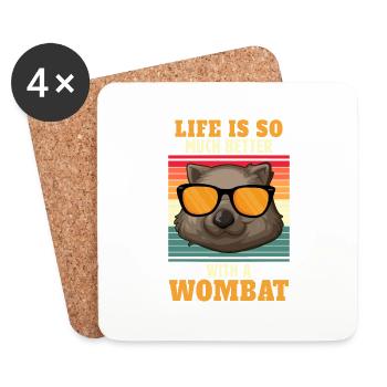 Wombat Australien Tier Wombats - Untersetzer (4er-Set) - Weiß - Vorne