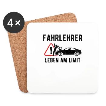 Fahrlehrer Fahrschullehrer Fahrschule Geschenk - Untersetzer (4er-Set) - Weiß - Vorne
