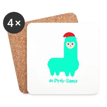 Christmas Llama Alpaca No Probllama - Coasters (set of 4) - white - Front