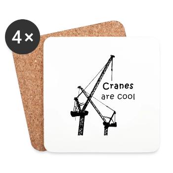 Crane - crane operator - cranes are cool - construction site - Coasters (set of 4) - white - Front