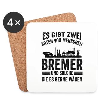 Bremen Bier Bremer Ostfriese Hansestadt Moin - Untersetzer (4er-Set) - Weiß - Vorne