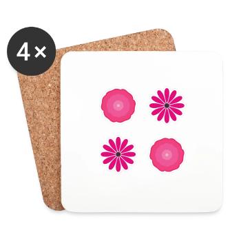 Lätzchen Flower Pack Pink - Untersetzer (4er-Set) - Weiß - Vorne