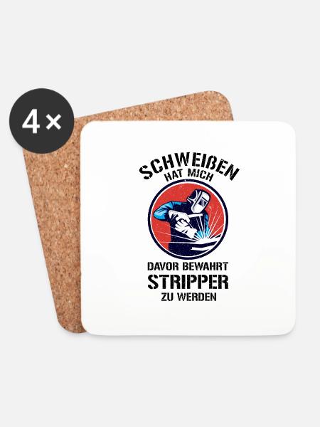 Schweißen Schweißer - Untersetzer (4er-Set) - Weiß