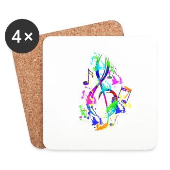 musical note - Coasters (set of 4) - white - Front