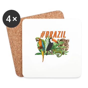 Brasilien - Dessous de verre (lot de 4) - blanc - Devant