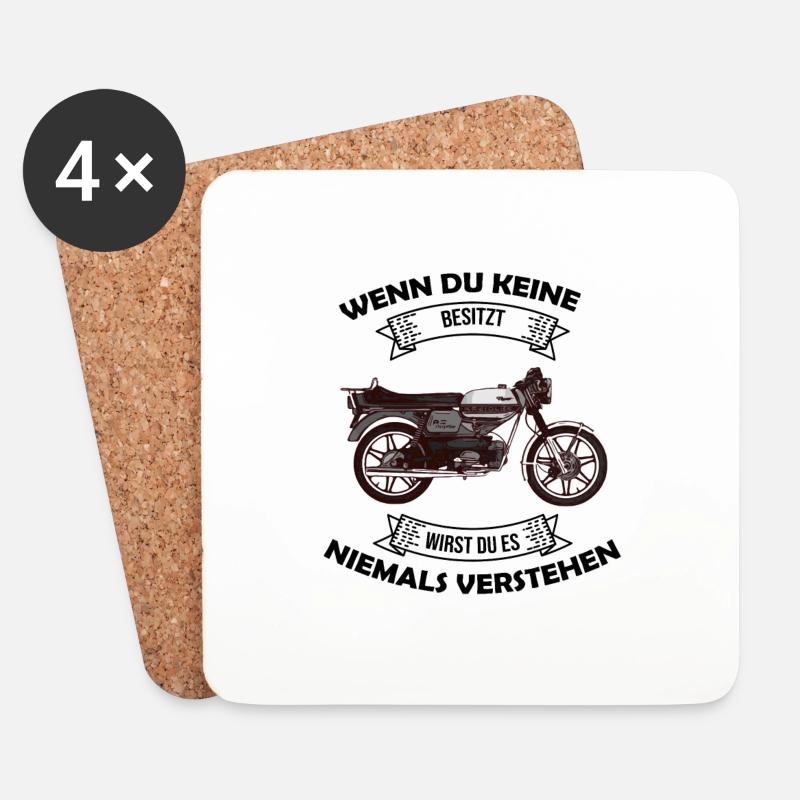Kreidler Florett Mofa Moped Oldtimer Geschenkidee - Untersetzer (4er-Set) - Weiß