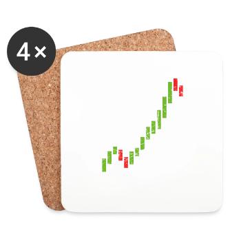 Stock Exchange Candle Chart Stock Trader Gift Shirt - Coasters (set of 4) - white - Front