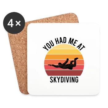 Skydiving and Parachuting - Dessous de verre (lot de 4) - blanc - Devant