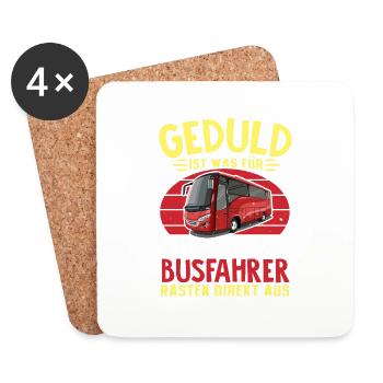 Busfahrer Rasten Direkt Aus Geschenkidee Busfahrer - Untersetzer (4er-Set) - Weiß - Vorne