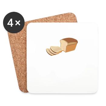 Brot schreiben Brot Toastbrot - Untersetzer (4er-Set) - Weiß - Vorne