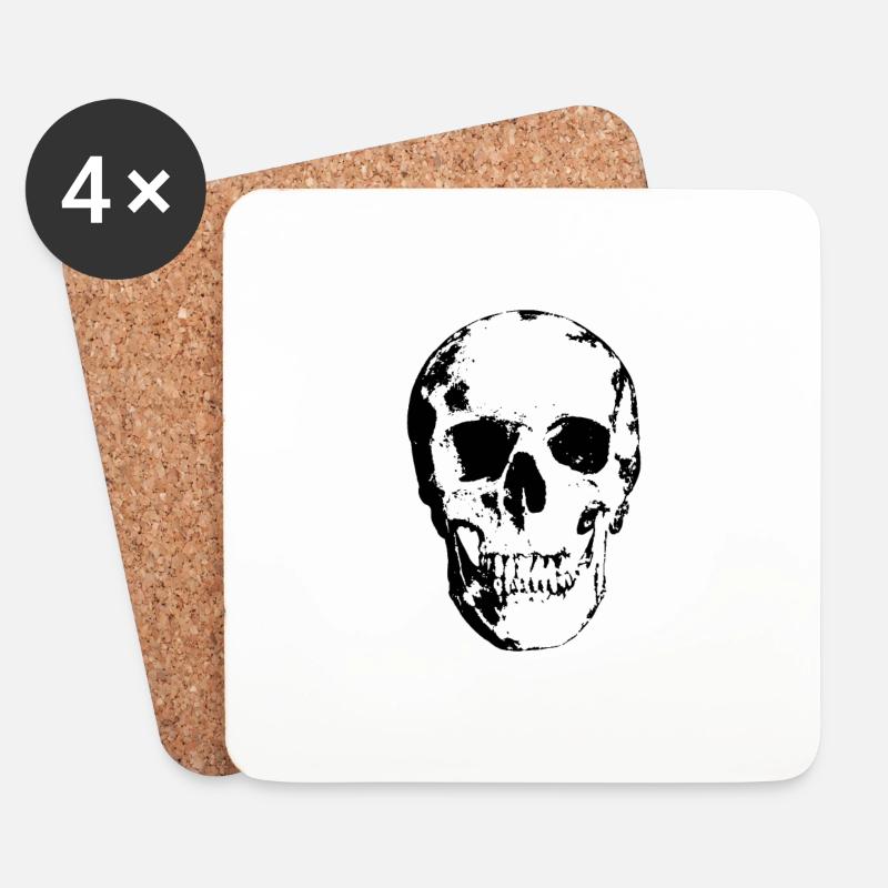 Halloween Cooles Motiv - Untersetzer (4er-Set) - Weiß