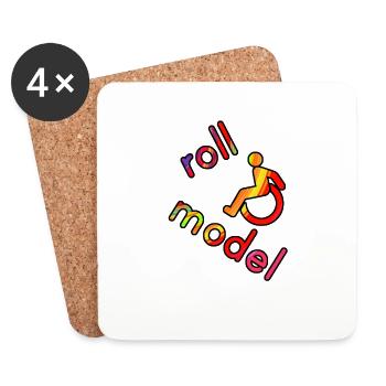 Roll Model! Disability - Coasters (set of 4) - white - Front