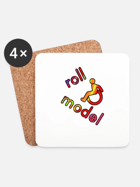 Rollenmodell! Behinderung - Untersetzer (4er-Set) - Weiß