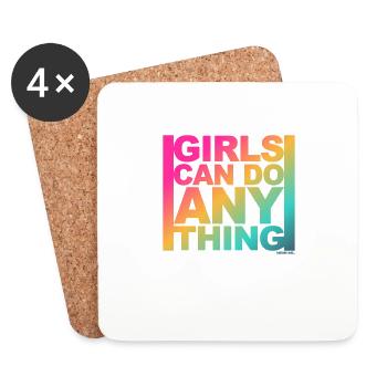Girls can do anything - Femme - Girls Power - Dessous de verre (lot de 4) - blanc - Devant